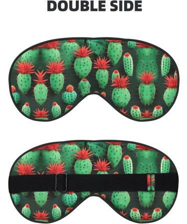 Many Small Cactus Art Print Unisex Eye Mask | Soft Comfortable & Light-Blocking | Perfect for Sleep - Buy Online on GoSupps.com