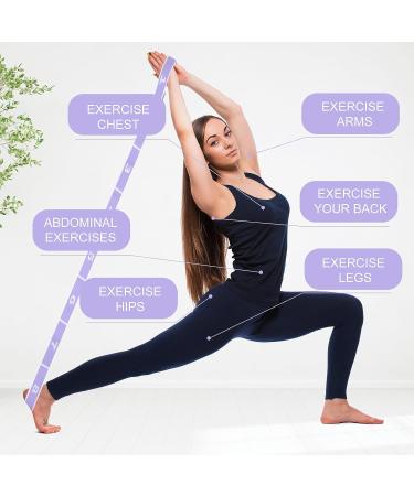 Buy Ablelo Yoga Stretching Strap - 8 Loops for Effective Stretching | Ideal Yoga Accessory for Pilates Gymnastics & Dance - Purple - Buy Online on GoSupps.com