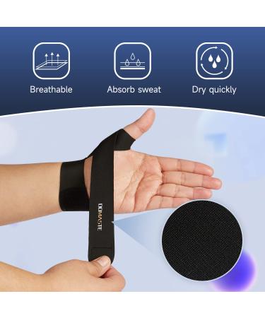 Domaste Ultra Thin Wrist Brace - Adjustable Carpal Tunnel Support for Men and Women, Lightweight and Breathable - Black/Right/One Size - Buy Online on GoSupps.com