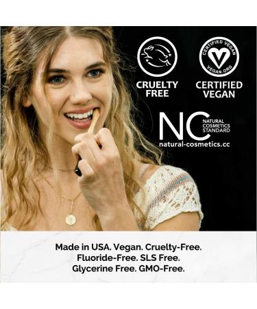 Organic Charcoal Teeth Whitening Toothpaste with Coconut Oil & Essential Oils | Enamel Safe, Clinically Proven, Vegan | Best Natural Whitener - Spearmint (4oz) - Buy Online on GoSupps.com