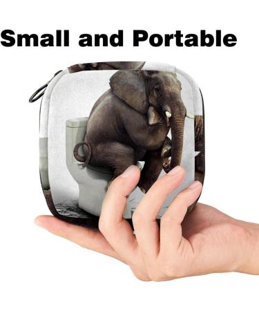Portable Women's Binding-Storage Bags | Menstrual Cup & Pads Pocket | Fun Elephant Design for Teenage Girls | Multi-Color Toiletry Organizer - Buy Online on GoSupps.com