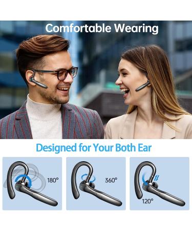 2023 Bluetooth Headset Wireless Earpiece | Clear Call with 2 ENC Microphone | 80Hrs Playtime | Hands-Free Earbuds for Driving/Business | IOS/Android Compatible | Black - Buy Online on GoSupps.com