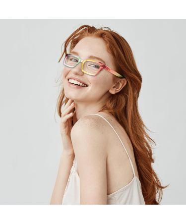 Amorays Oversize Square Vintage Reading Glasses with Anti-Blue Light Lens - Unisex +2.00 Presbyopia Readers - Buy Online on GoSupps.com