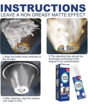 Bubble Cleaner Foam Spray All Purpose Kitchen Bubble Cleaner Limescale Remover Strong Stain Removing Fat & Oil Foam Cleaner for Kitchen Oven Stove Simple & Powerful Kitchen Degreaser - Buy Online on GoSupps.com