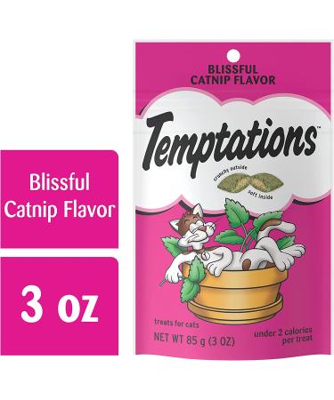 TEMPTATIONS Classic Crunchy and Soft Cat Treats Blissful Catnip - Multiple Sizes - 3oz (12 Pack) - Buy Online on GoSupps.com