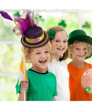 St. Patrick's Day Hair Hoop Green Top Hat Headband Irish Green Hat Elastic Headgear for St. Patrick's Day Feathered St. Patrick's Day Head Hoop Costume Accessories Head Band for Women Purple - Buy Online on GoSupps.com