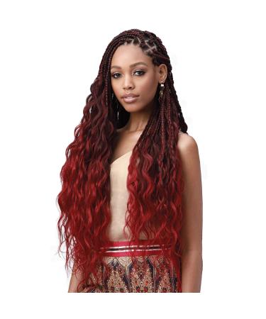 MULTI PACK DEALS! Bobbi Boss Synthetic Hair Braids Pre-Feathered 3X King Tips Body Wave 28 (3-PACK T1B/27) 3-PACK T1B/27