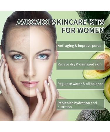 Avocado Skin Care Set 13-In-1 Travel Skincare Kits for Hydrating & Soothing Skin Daily Care Routine Kit with Avocado Anti Aging Facial Kit for Women Reduces Acne Fine Lines & Wrinkles. 13PCS - Buy Online on GoSupps.com