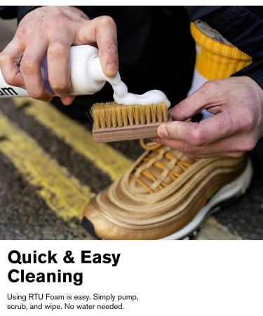 ArmourMe Shoe Cleaner and Fabric Foam Solution Works on Leather Whites Nubuck Golf Shoes Basketball Shoes Boots Sandals Home and Car Upholstery NON TOXIC 100 ML Transparent Blue - Buy Online on GoSupps.com