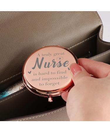 Nurses Week Rose Gold Travel Compact Mirror - Nurse Student Graduation Gift - Buy Online on GoSupps.com