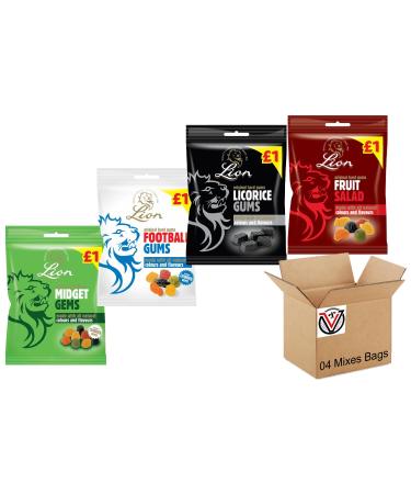 Lion Midget Liquorice Fruit Salad Football Gum Bags 150g 1 PMP | 04 Flavours Mixed Bags - Buy Online on GoSupps.com