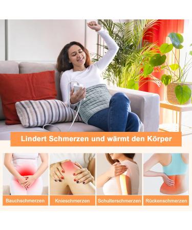 Buy Electrical Heating Cushion - Fast Heating 6 Temperature Levels Overheating Protection & Auto Shutoff | 40x76 cm Safety Pillow for Optimal Comfort - Buy Online on GoSupps.com