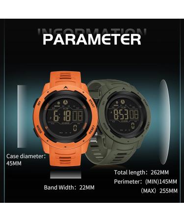 Findtime Men's Digital Pedometer Watch | 5ATM Waterproof Sports Stopwatch with Countdown Alarm | Green Military Tactical Design - Buy Online on GoSupps.com
