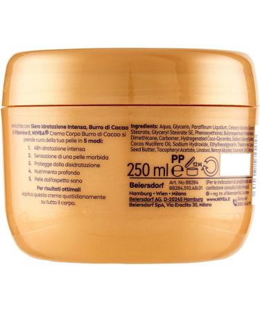  NIVEA NIVEA Cocoa Butter Body Cream 250ml Moisturizing Body Cream 48 Hours Moisturizing Cream for Dry Skin Enriched with Serum Intense Hydration Cocoa Butter & Vitamin E - Buy Online on GoSupps.com
