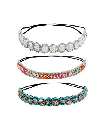 inSowni 7 Pack Rhinestone Jeweled Handmade Headbands for Women and Girls - Hair Accessories and Headwraps for Brides - Buy Online on GoSupps.com