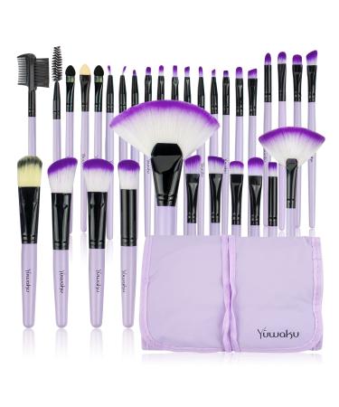 Make up brush set 32 TLGS brushset lilac make -up brush cosmetic brush eyes shadow face brush Eyeliner with nylon bag (purple) - Buy Online on GoSupps.com