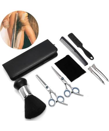 YAOGOHUA Professional Hair Cutting Thinning Scissors Salon Apron Hair Sweeping Brush Tool Set - Buy Online on GoSupps.com