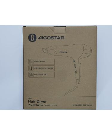 Aigostar Monique 2400W Ionic Hair Dryer - Professional Black Hair Dryer with Diffuser & Accessories for Ultimate Styling - Buy Online on GoSupps.com