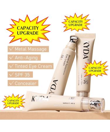 KYDA Mineral Sunscreen Eye Cream 3-in-1 Anti-Aging Under Eye Cream Concealer for Dark Circle and Fine Lines SPF 35 Under Eye Brightener/Color Corrector Light 01 - Buy Online on GoSupps.com