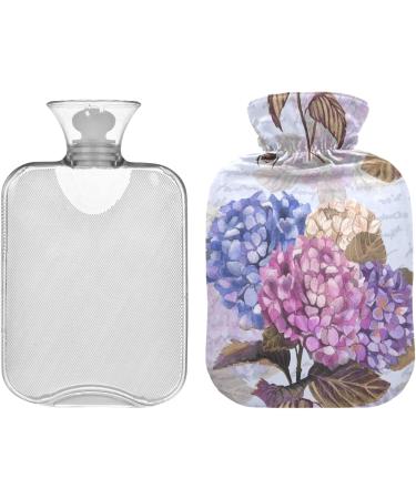 Naanle 2L Transparent Hot Water Bottle - Hortensia Flower & Bee Design for Menstrual Cramps Pain Relief Hand/Foot Heat & Cold Therapy - Buy Online on GoSupps.com