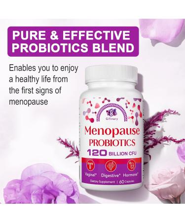 All-Natural Menopause Probiotic Supplements for Women - 120 Billion CFU for Hot Flashes Night Sweats & Mood Swings - 120 Herbal Capsules (Pack of 2 - Buy Online on GoSupps.com