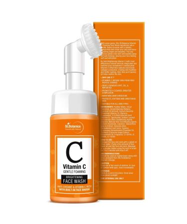 StBotanica Vitamin C Brightening Foaming Face Wash 120ml - With Turmeric & Saffron | Sulphate & Paraben Free | International Shipping - Buy Online on GoSupps.com
