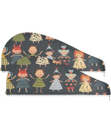Cosplay Kids Hair Towel 2 Pack | Super Absorbent Quick Dry Hair Turbans for Girls & Women - Buy Online on GoSupps.com