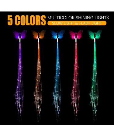 12 Pack LED Light Up Fairy Hair Butterfly Clips for Women & Girls - Glow in the Dark Party Favors, Neon Rave Accessories for Festival, Halloween, Christmas & Birthday - Buy Online on GoSupps.com