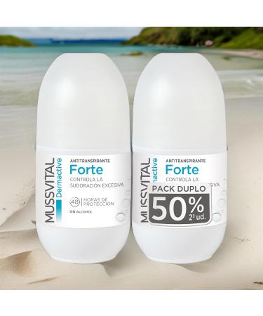 Mussvital Dermactive Deodorant Hyperhidrosis Pack of 2 x 75 ml Roll-On - Buy Online on GoSupps.com