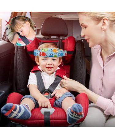 Abnaok 2pcs Child Seat Head Holder & Headband - Adjustable Blue Buckle Headrest for Comfortable Car Sleep - Buy Online on GoSupps.com