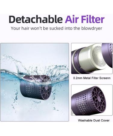 Travel Hair Dryer for Women - Powerful Ionic Blow Dryer Lightweight & Portable with 3 Temp Settings Folding Handle & Storage Bag - Fast Drying in Purple - Buy Online on GoSupps.com