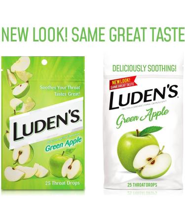 Luden's Green Apple Throat Drops - 25 Count Pack for Soothing Relief - Buy Online on GoSupps.com