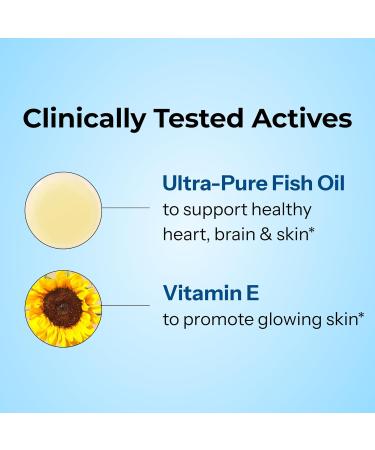 HUM OMG! Omega The Great Triple Omega 3 Fish Oil Supplement for Women & Men with Vitamin E DHA & EPA Skin Care & Skin Tone Support for Heart & Brain Health Gluten Free Non GMO 60 Softgels - Buy Online on GoSupps.com