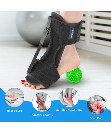 Plantar Fasciitis Night Splint - Adjustable Support Brace for Effective Treatment - Black - Buy Online on GoSupps.com