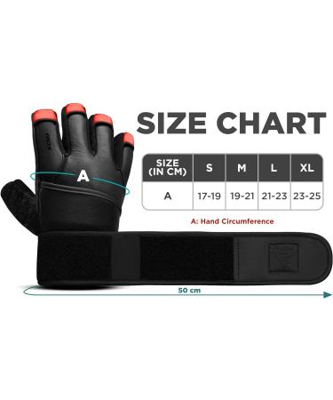 RDX Fitness Gloves - Maya Hide Leather 50cm Wrist Protection for Weight Lifting & Bodybuilding - Padded Handle Training Gloves (Red) - Buy Online on GoSupps.com