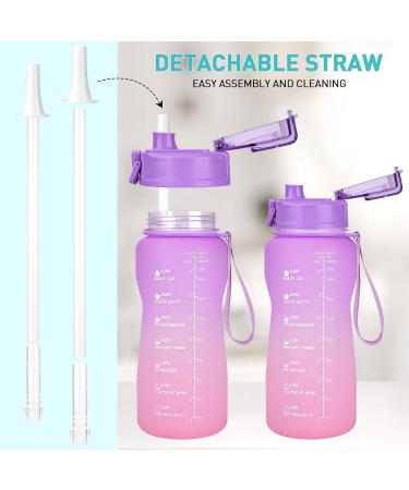 GXCROR 2L BPA-Free Leak-Proof Drinking Bottle | Sport Gym Water Bottle with Time Marking | Purple & Pink Gradient - Buy Online on GoSupps.com