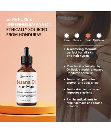 M3 Naturals Vegan Batana Oil | Unrefined Batana Oil for Hair & Skin | Supports Healthy Skin & Collagen Production | 100% Pure Batana & Non-GMO | 2 FL OZ (59 ML) Batana Oil 1 Pack - Buy Online on GoSupps.com