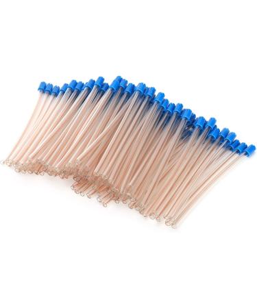 100 One-Way Sparkling Sucker Straws | Latex-Free Suction Tips | Flexible Transparent Hose with Blue Tips | Oral Care Accessories for International Shipping - Buy Online on GoSupps.com