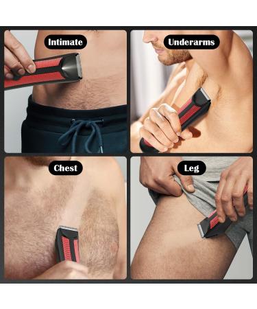 Vexloria Ball Trimmer Men - Electric Groin & Body Hair Groomer with Ceramic Blade, Wet/Dry Shaver, LED Light - Red - Buy Online on GoSupps.com