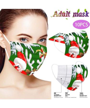 AMDOLE 10-Piece Christmas Masks for Adults | Fun 3-Layer Mouth Protection with Christmas Motifs | Breathable Bandanas for Men & Women - Buy Online on GoSupps.com