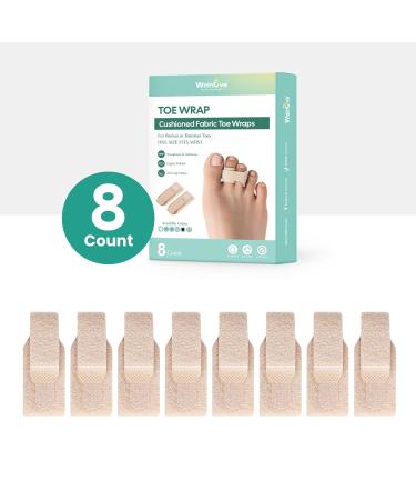 Welnove Hammer Toe Straightener - 8 Pack Toe Wraps & Splints for Women - Correct Crooked Curled & Bent Toes (Large Beige) - International Shipping Available - Buy Online on GoSupps.com