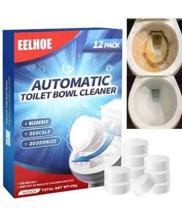 12pcs Toilet Cleaner Active Tablets Toilet Cleaner Toilet Bowl Cleaner Toilet Cleaning Tablets Deep Clean Toilet Descaler Heavy Duty Toilet Limescale Remover Strong Bleach Cleaner Toilet Deodoriser