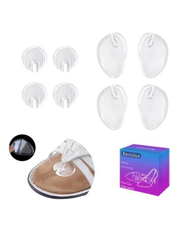Gel Metatarsal Pads for Thong Sandals Flip Flop No Slip Silicone Flip Flop Sandals Inserts Pad Self Adhesive Toe Protector for Relief Pain & Rub (2 Pairs Insole+2 Pairs Clip)