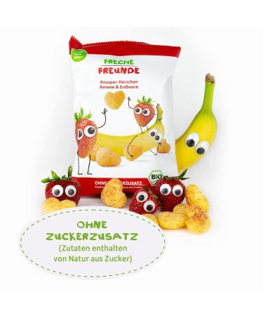 FRECHE FREUNDE Organic Puffed Corn with Banana & Strawberry | Vegan Gluten-Free 30g (Pack of 9) - Shop Internationally - Buy Online on GoSupps.com