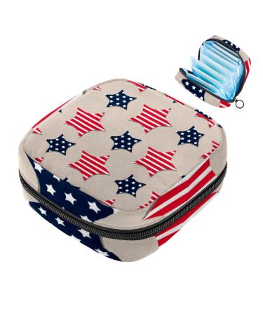 Storage bags for women's tape with star pattern large with zipper for panty liners tampons for girls and women multi -colored 01