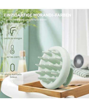 Head Massage Brush - Silicone Scalp Massager for Dandruff Hair Growth & Relaxation | Shop Green - Buy Online on GoSupps.com