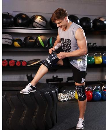 AEOLOS 7mm Compression Knee Sleeves (1 Pair) for Heavy-Lifting, Squats, Gym - Large Black - Buy Online on GoSupps.com