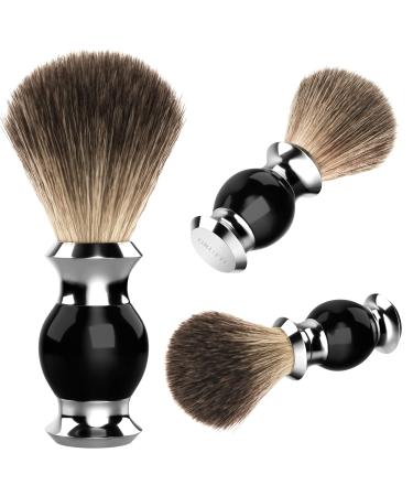 Grutti Razor brush - Premium shaving brush roof hair imitat (soft) - handle made of black noble resin and metal accents - for wet shaving with razor plane generated productive foam great gentlemen gift - Buy Online on GoSupps.com
