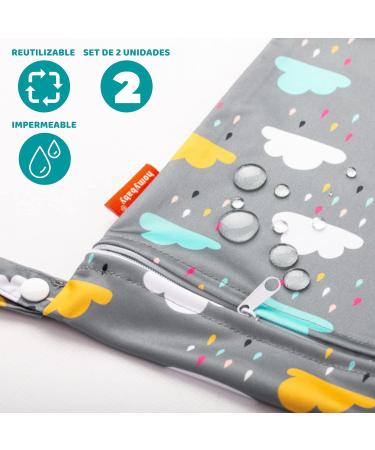 Homybaby Waterproof Wetbag Set x2 - Ideal for Diapers & Kids - Durable Laundry Bags for Kindergarten & Travel - Buy Online on GoSupps.com