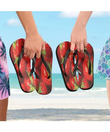 Buy Mnsruu Strawberry Red Fruit Flip Flops | Stylish Home Hotel & Travel Slippers for Men & Women - Buy Online on GoSupps.com